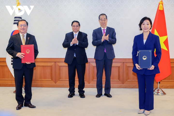 Bản ghi nhớ về hợp tác phát triển và trao đổi hệ sinh thái khởi nghiệp giữa Bộ Khoa học và Công nghệ Việt Nam và Bộ Doanh nghiệp nhỏ và vừa và Khởi nghiệp Đại Hàn Dân Quốc.