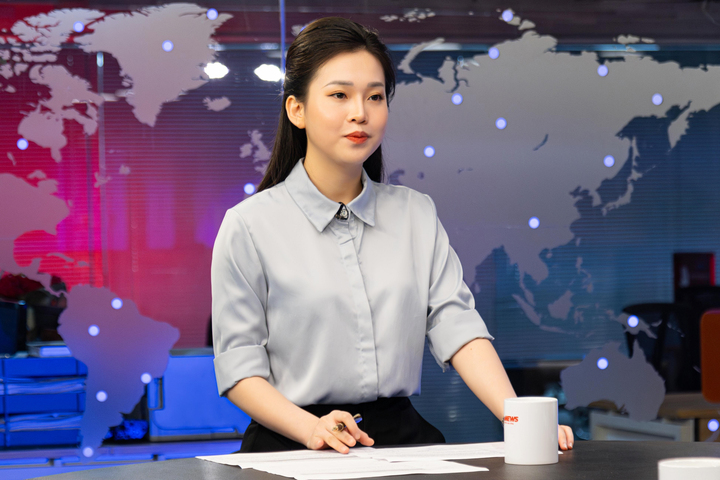 MC VTC News Đinh Vân Trang (Ảnh: Minh Đức)