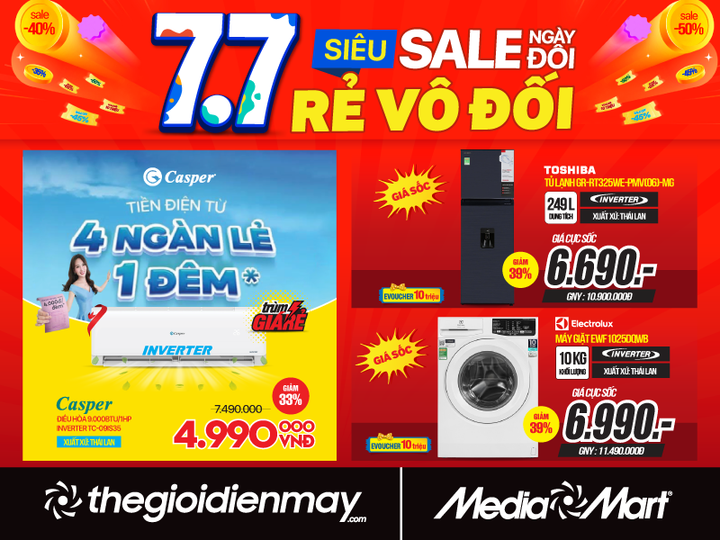 7/7 Siêu sale ngày đôi, hàng điện máy 'rẻ vô đối' - 3