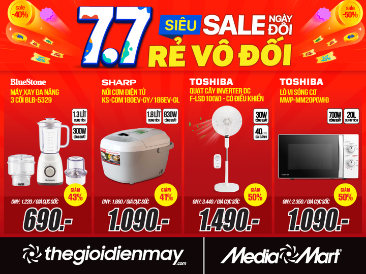 7/7 Siêu sale ngày đôi, hàng điện máy 'rẻ vô đối' - 4