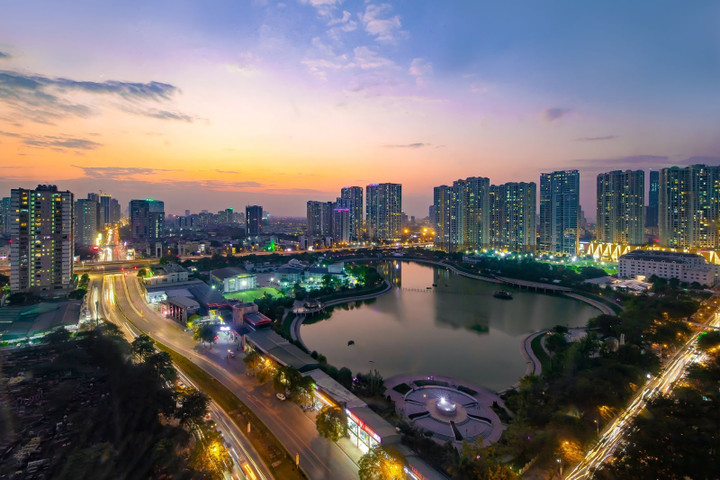 View hồ đắt giá của văn phòng cho thuê tại HUDTower