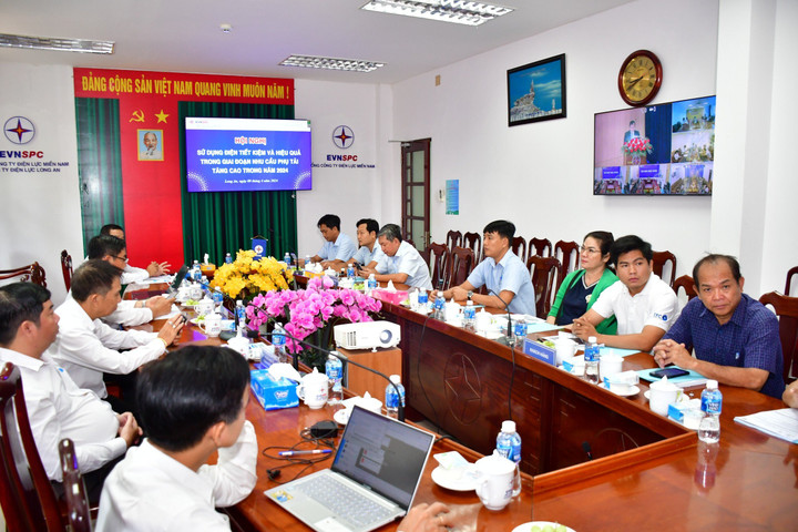 Cty Điện lực Long An tổ chức hội nghị sử dụng điện tiết kiệm, hiệu quả trong giai đoạn nhu cầu phụ tải tăng cao.
