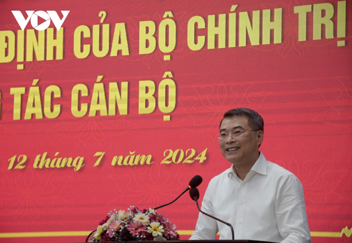 Ủy viên Bộ Chính trị, Bí thư Trung ương Đảng, Trưởng Ban Tổ chức Trung ương Lê Minh Hưng phát biểu chỉ đạo tại hội nghị.