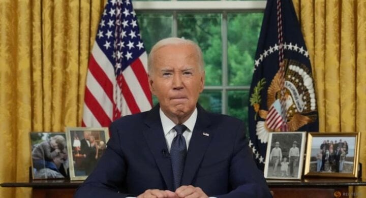 Tổng thống Mỹ Joe Biden phát biểu trước toàn quốc từ Phòng Bầu dục của Nhà Trắng. (Ảnh: Reuters)