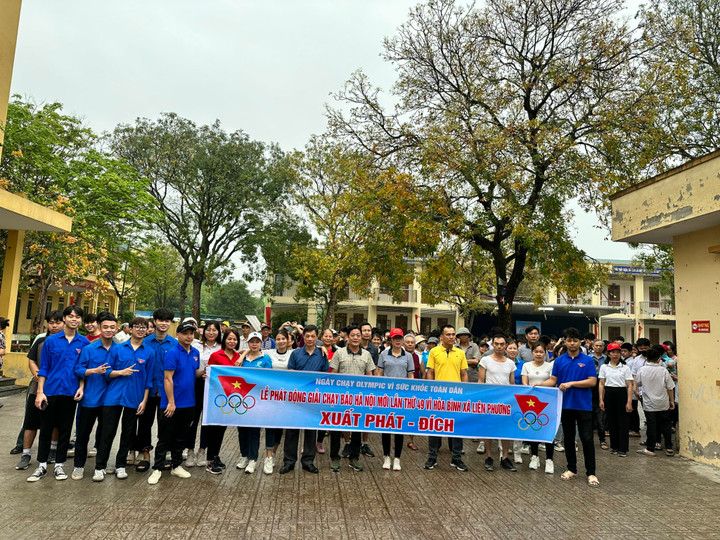 Xã Liên Phương, Thường Tín, Hà Nội tổ chức Giải chạy Olympic vì sức khỏe toàn dân.