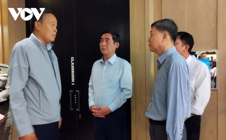 Thủ tướng Thái Lan Srettha Thavisin và Đại sứ Phạm Việt Hùng tại hiện trường.