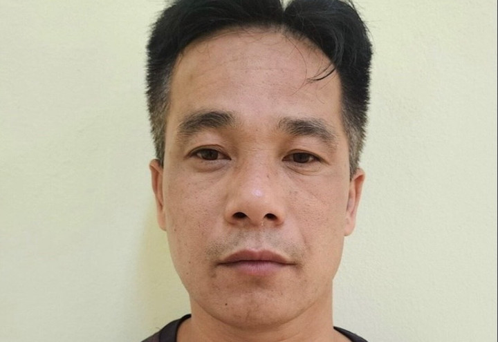 Lái xe Đàm Văn Lương tại cơ quan công an.