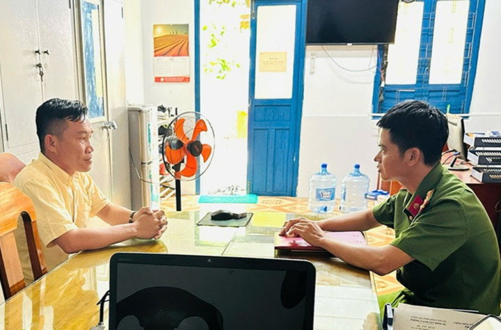 Mai Xuân Thường tại cơ quan Công an (Ảnh: CACC)