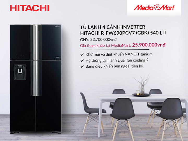Top 5 tủ lạnh 4 cửa, Side by Side Inverter đang xả hàng giá từ 10,99 triệu đồng - 4