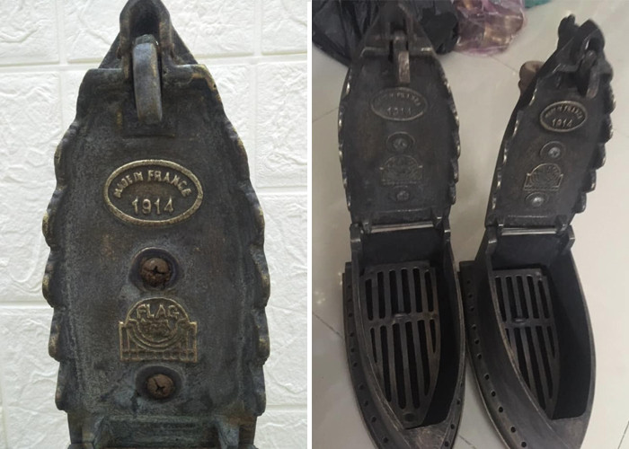 Chiếc bàn ủi có chứa ngăn đựng than để làm nóng. (Ảnh: Nhadoco)