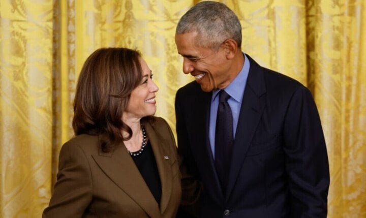 Bà Kamala Harris và ông Barack Obama tham dự một sự kiện tại Nhà Trắng. (Ảnh: Getty)