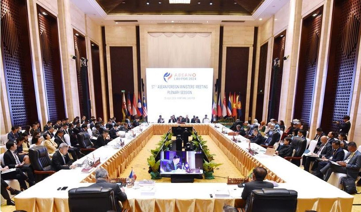 Quang cảnh Hội nghị Bộ trưởng Ngoại giao ASEAN lần thứ 57 (AMM 57). Ảnh: Xuân Tú/TTXVN)
