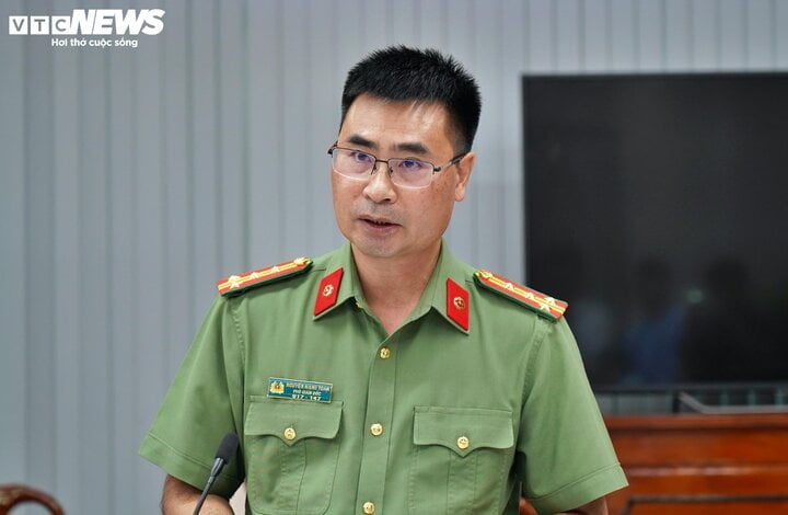 Thượng tá Nguyễn Mạnh Toàn - Phó Giám đốc Công an tỉnh Đồng Nai thông tin về vụ nữ Chủ tịch huyện Nhơn Trạch bị lừa hơn 171 tỷ đồng.