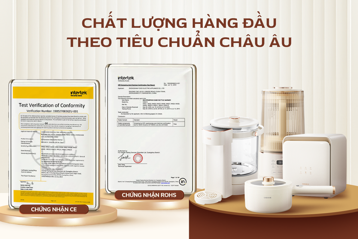 Các sản phẩm OIDIRE đạt tiêu chuẩn châu Âu.