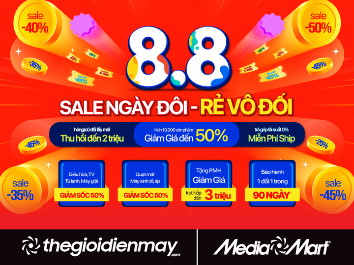 8/8 - MediaMart sale ngày đôi - rẻ vô đối tới 50% - 1