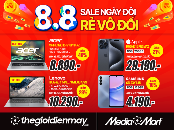 8/8 - MediaMart sale ngày đôi - rẻ vô đối tới 50% - 5