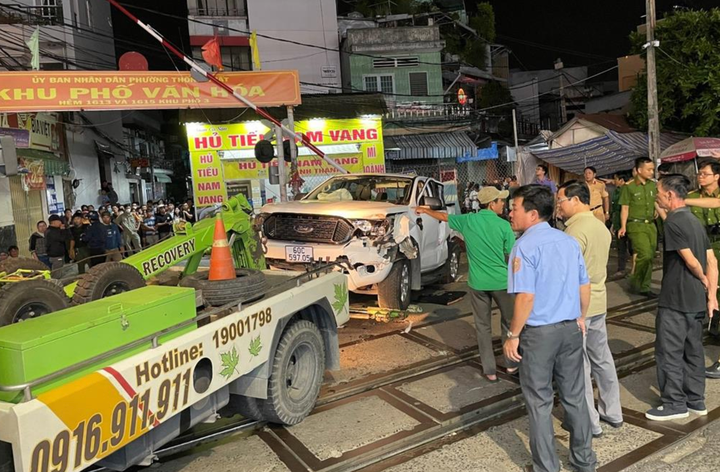 Hiện trường vụ tai nạn tàu hỏa khiến 5 thương vong ở Đồng Nai.