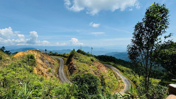 Con đường lên đỉnh Hòn Bà rất hẹp và đầy chông gai.