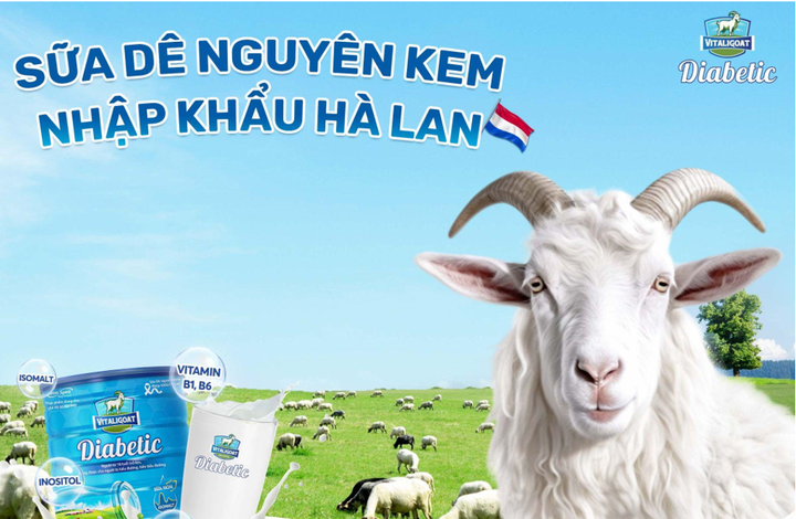 Thực phẩm bổ sung Vitaligoat Diabetic là sản phẩm tiên phong chuyên biệt dành cho người bị tiểu đường có nguyên liệu từ sữa dê nguyên kem.