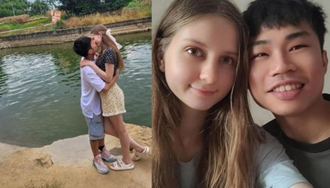 Chàng trai và bạn gái xinh đẹp của mình.