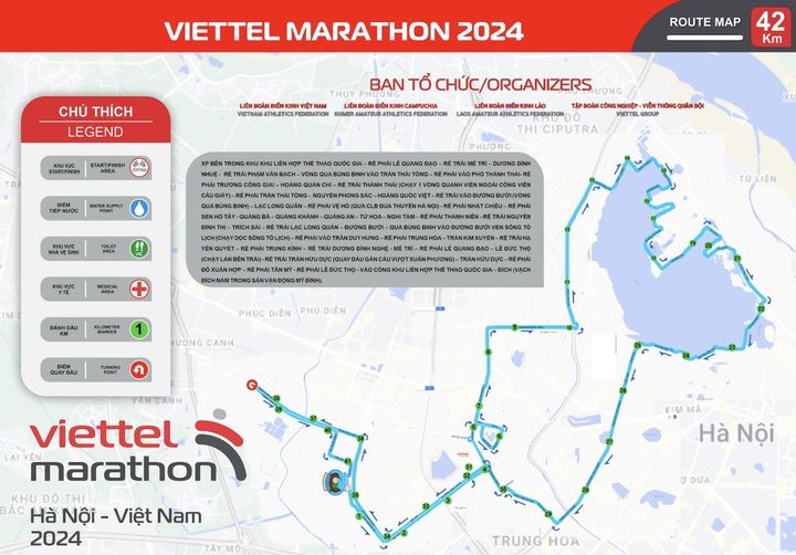 Bản đồ đường chạy của chặng Hà Nôi, Việt Nam.