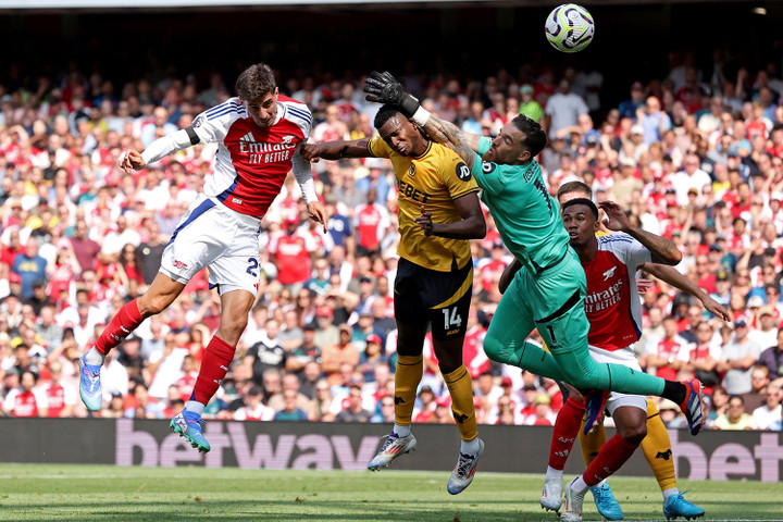 Khoảnh khắc Havertz mở tỷ số (Ảnh: Reuters)