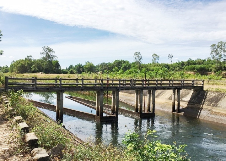 Kênh Phú Ninh - nơi T. bị đuối nước. (Ảnh: Đ.C)