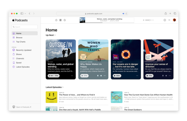 Phiên bản web của Apple Podcast (Ảnh: Apple)