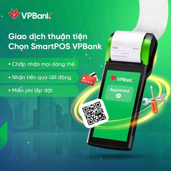 Lắp đặt máy POS VPBank tại cửa hàng để giao dịch thuận tiện và kinh doanh dễ dàng hơn.