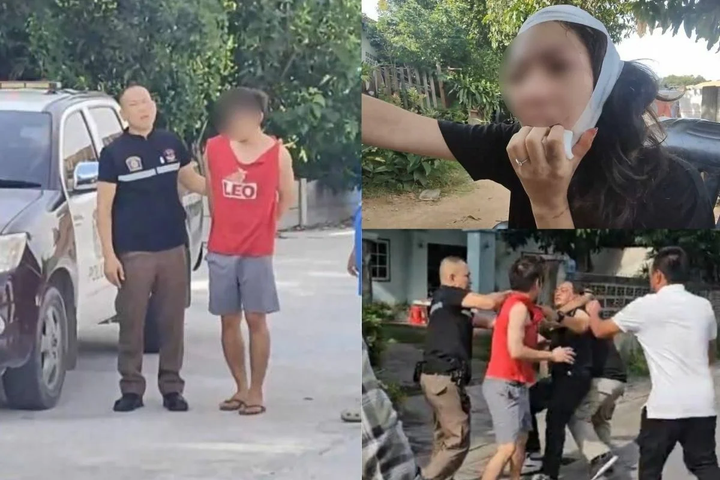 Sau khi tông xe trượt, bố vợ lao xuống đánh con rể, khiến mọi người xung quanh phải lao vào can ngăn.