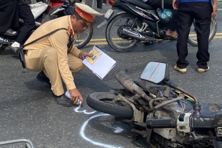 Hiện trường nơi xảy ra vụ tai nạn.