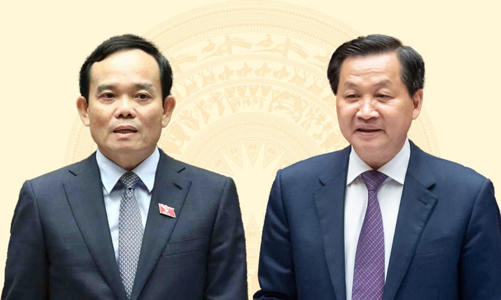 Ông Trần Lưu Quang (trái) và ông Lê Minh Khái.