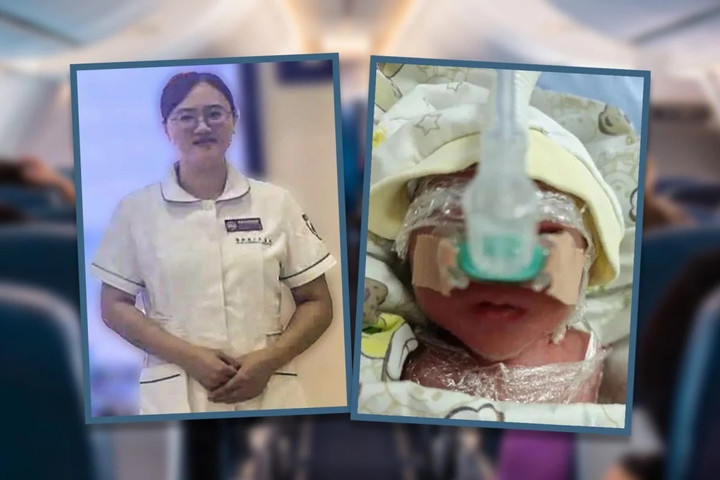 Y tá cứu sống em bé nặng 820gr nguy kịch sinh non trong nhà vệ sinh máy bay. (Nguồn: SCMP)