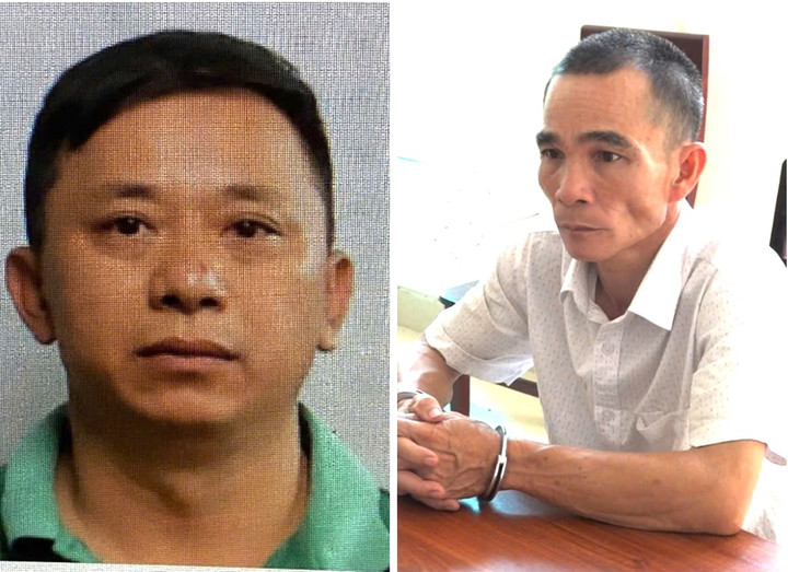 Đối tượng Lưu Xuân Tâm và Trần Hải tại cơ quan công an.