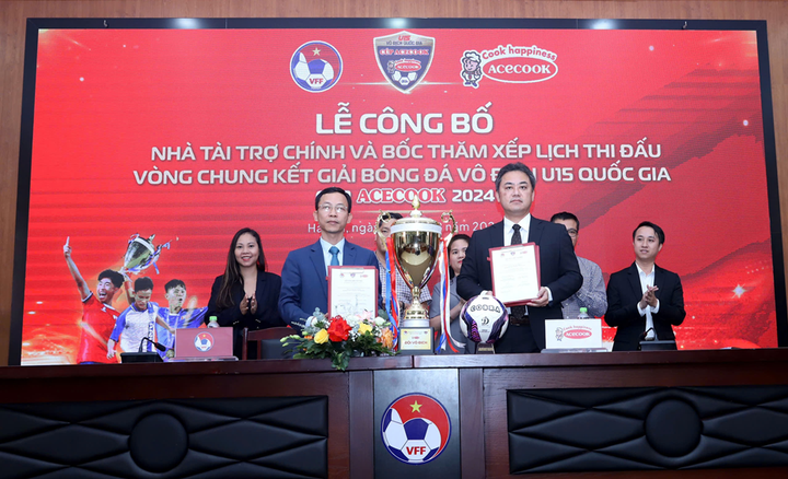 Lễ ký kết nhà tài trợ chính Vòng chung Kết Giải Bóng đá Vô địch U15 Quốc gia – Cúp Acecook 2024.