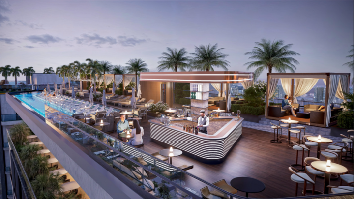 Tổ hợp giải trí trên không với hình ảnh "du thuyền chân mây" tầng 40 đầy phóng khoáng của Noble Crystal Tay Ho.