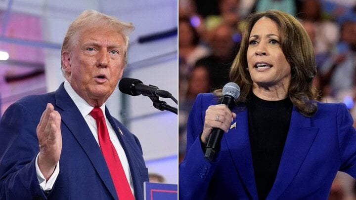 Ông Donald Trump và bà Kamala Harris. (Ảnh: Sky News)