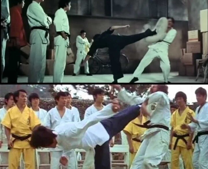 1.Cú đá sidekick (đá ngang): Bruce Lee đã hoàn thiện kỹ thuật đá ngang thông qua việc tập luyện cùng huyền thoại Taekwondo Jhoon Rhee. Một số khoảnh khắc ấn tượng nhất trên màn ảnh của Lý Tiểu Long liên quan đến việc ông tung ra cú đá ngang. Trong phim "The Way of the Dragon", Lý Tiểu Long tung cú đá ngang khiến người đấu tập với ông (có cầm miếng đệm để đỡ đòn) văng ra phía sau khoảng 3m. Trong phim "Enter the Dragon", Lý Tiểu Long tiếp tục sử dụng một cú đá ngang mạnh mẽ khi đối đầu với nhân vật O'Hara khiến nhân vật này văng ra phía sau. Lực đá của Lý Tiểu Long mạnh đến nỗ những người đỡ O'Hara cũng ngã xuống. Screenrant nhận định những cú đá ngang của Lý Tiểu Long chính là động tác võ thuật đẹp nhất và ấn tượng nhất trong sự nghiệp của ông trên phim ảnh.