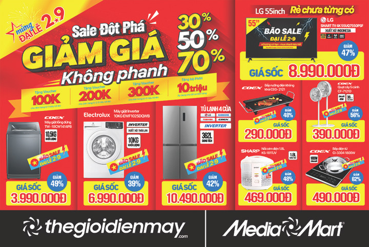 Siêu thị điện máy đồng loạt giảm giá tới 70% dịp Quốc khánh 2/9 - 1