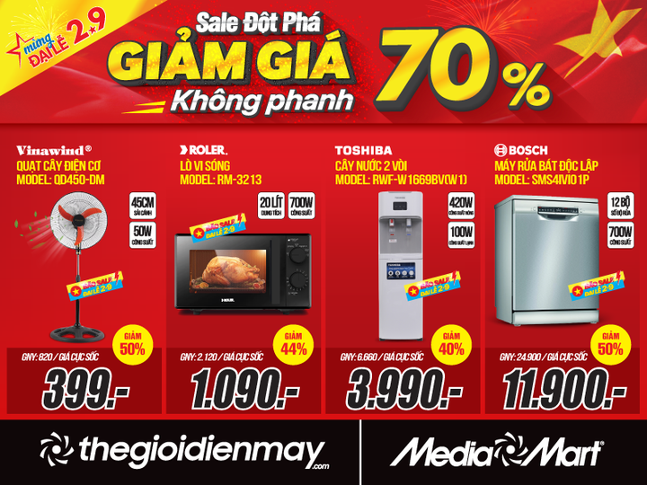 Siêu thị điện máy đồng loạt giảm giá tới 70% dịp Quốc khánh 2/9 - 5