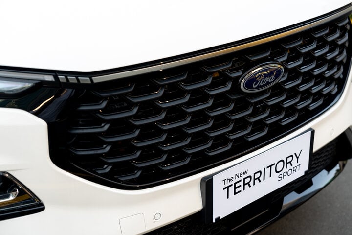 Viền lưới tản nhiệt màu đen tăng thêm sự cá tính cho Ford Territory Sport.