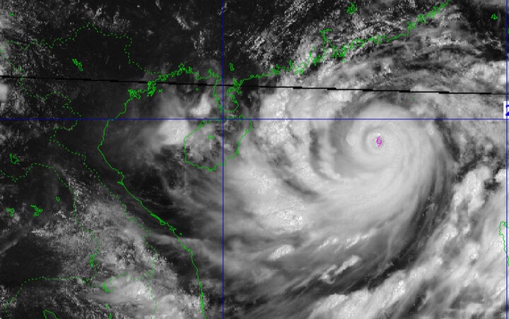Ảnh mây vệ tinh siêu bão số 3 (Yagi) lúc 10h ngày 5/9. (Ảnh: NCHMF)