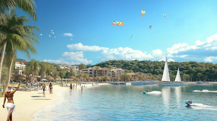 Bãi tắm nhân tạo hứa hẹn sẽ mang tới không gian giải trí, tắm biển công cộng cho người dân và du khách. (Ảnh phối cảnh minh họa)