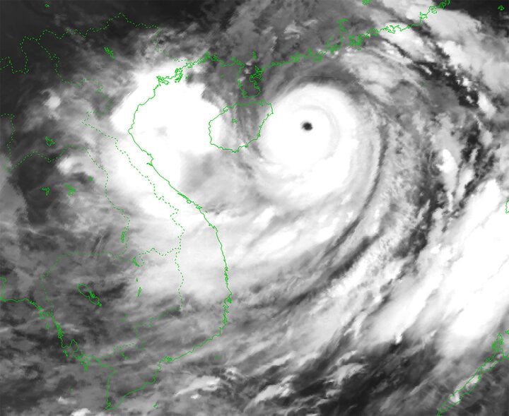Ảnh chụp vệ tinh siêu bão Yagi. (Nguồn: NCHMF)