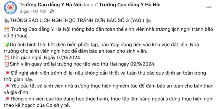 Nhiều trường đại học hoãn nhập học, cho sinh viên nghỉ tránh bão Yagi - 1