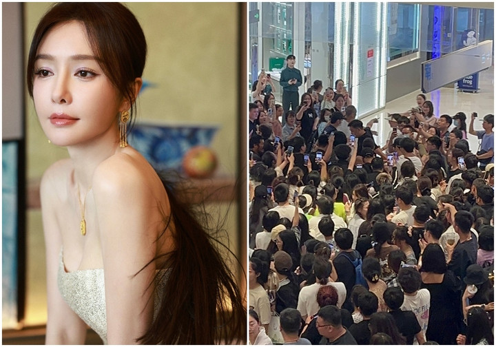 Tần Lam bị fan vây kín khi tham gia một sự kiện.