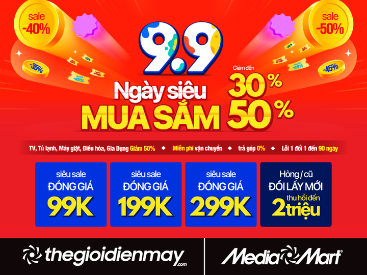 Ngày siêu mua sắm 9/9 - MediaMart tung ưu đãi, giảm giá 30-50% nhiều sản phẩm - 1
