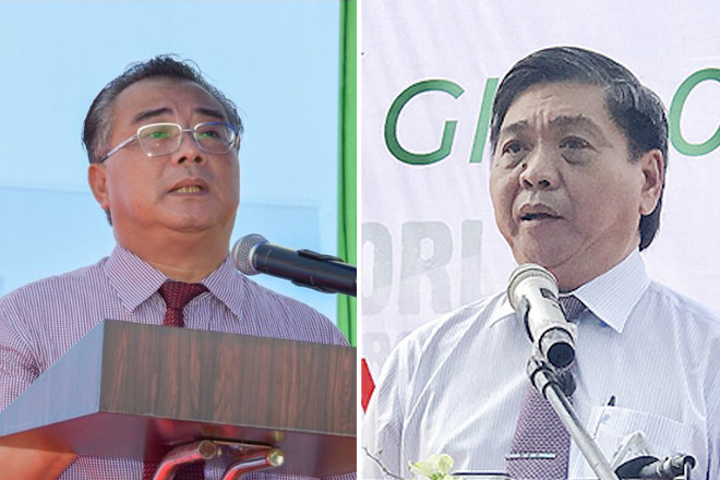 Ông Lê thanh Dũng (trái) và ông Lê Quốc Tuấn.