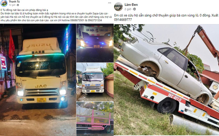 Các cá nhân cũng sẵn sàng lên đường trong đêm để cứu trợ bà con.