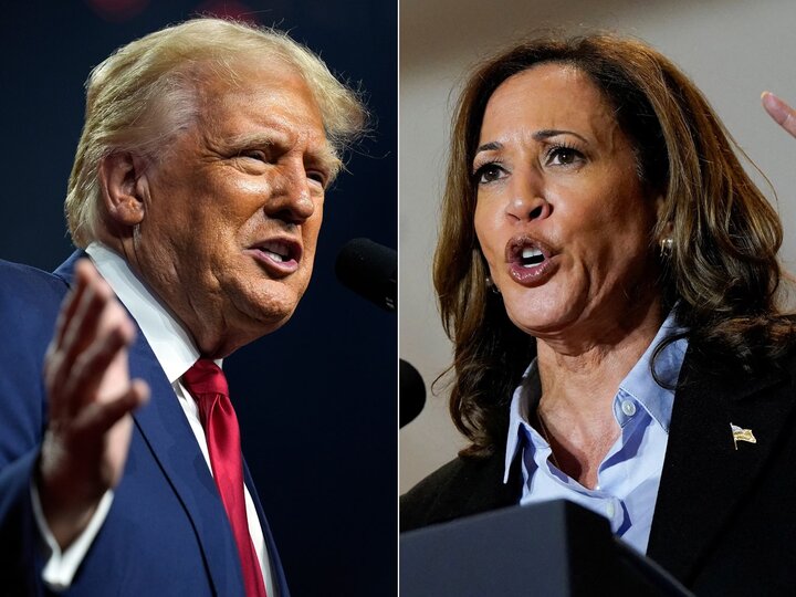 Bà Kamala Harris và ông Donald Trump.